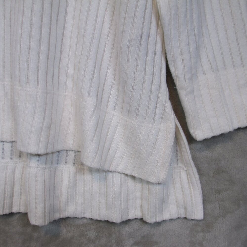 Maeve by Anthropologie Cream Ribbed Chunky Knit Sweater Cowl Neck Size Medium - Picture 6 of 11